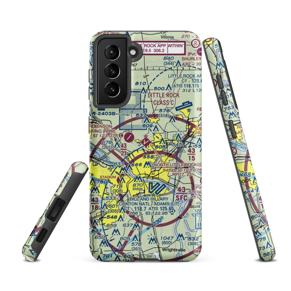 North Little Rock Municipal Airport (ORK) VFR Sectional Samsung Phone Case Samsung Galaxy S21 FE model shown