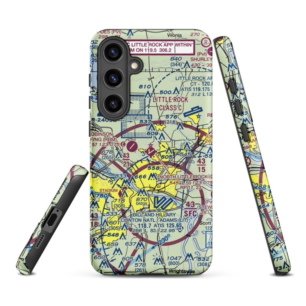 North Little Rock Municipal Airport (ORK) VFR Sectional Samsung Phone Case Samsung Galaxy S24 Plus model shown