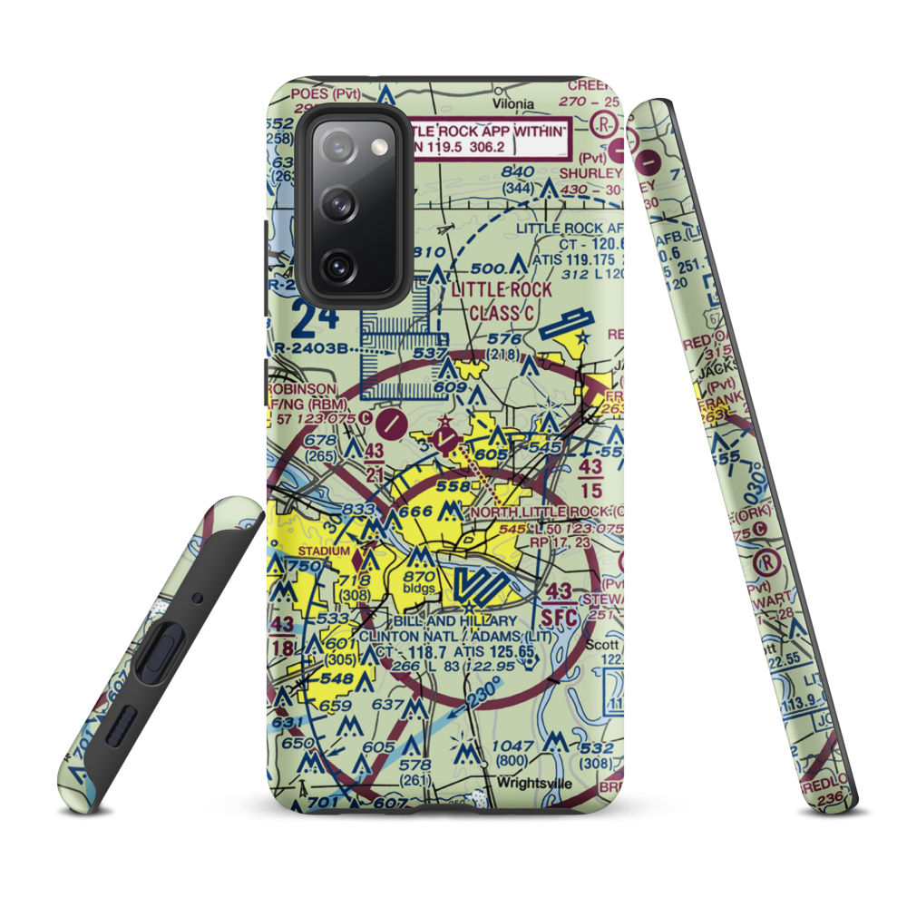North Little Rock Municipal Airport (ORK) VFR Sectional Samsung Phone Case Samsung Galaxy S20 FE model shown