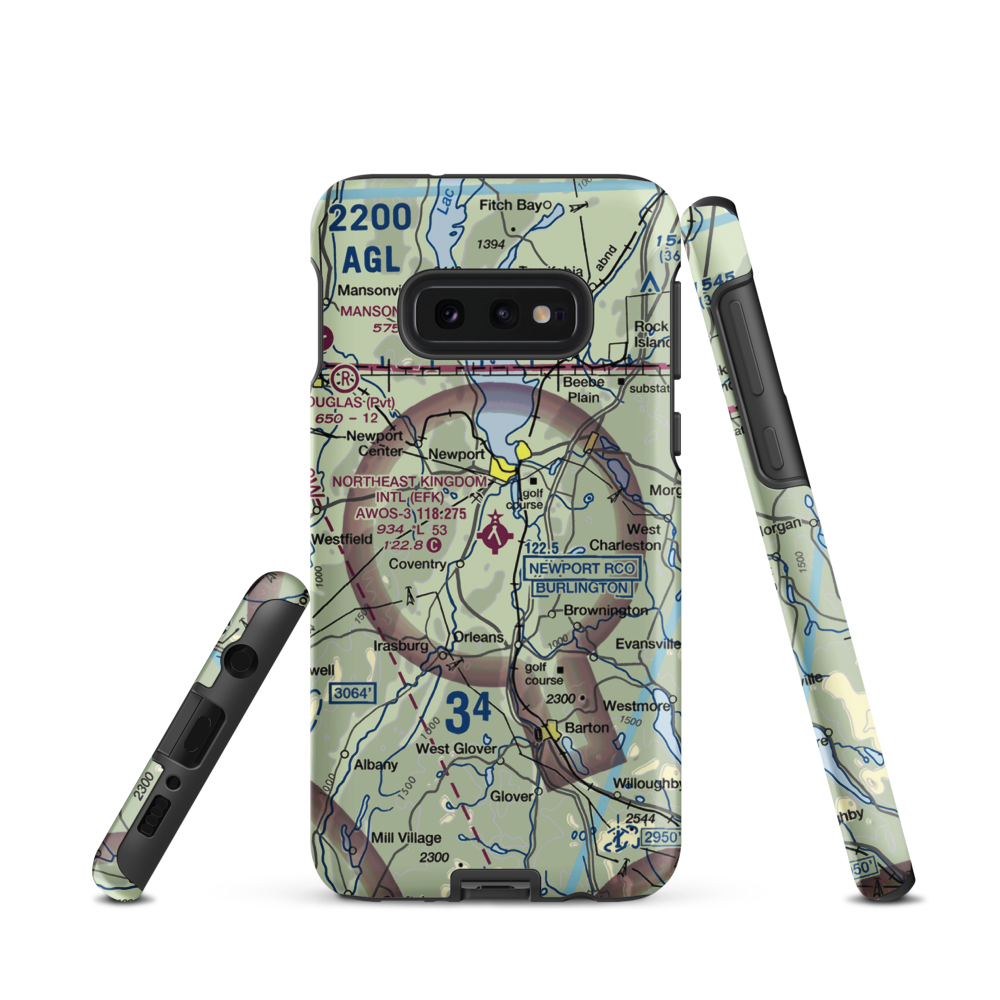 Northeast Kingdom International Airport (EFK) VFR Sectional Samsung Phone Case Samsung Galaxy S10 Plus model shown