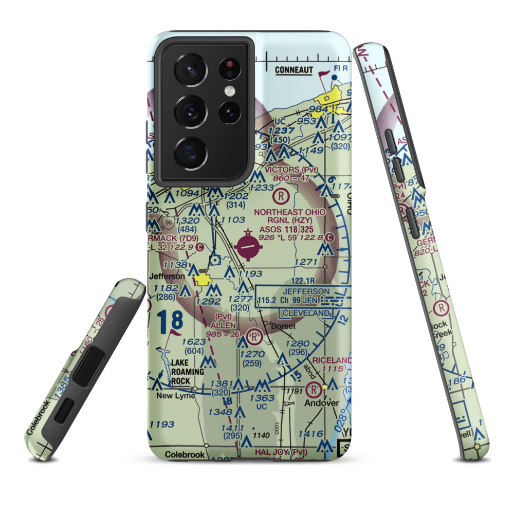 Northeast Ohio Regional Airport (HZY) VFR Sectional Samsung Phone Case Samsung Galaxy S21 Ultra model shown