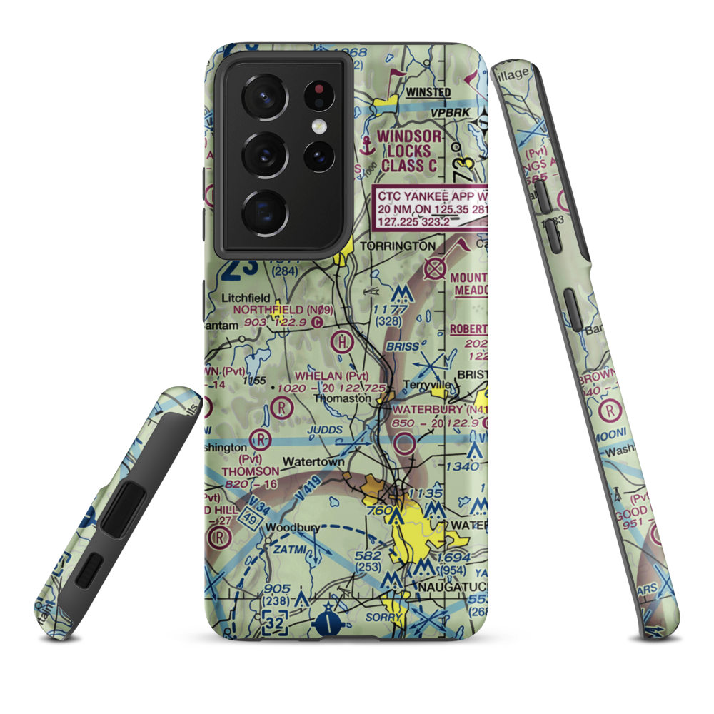 Northfield Heliport (N09) VFR Sectional Samsung Phone Case Samsung Galaxy S21 Ultra model shown