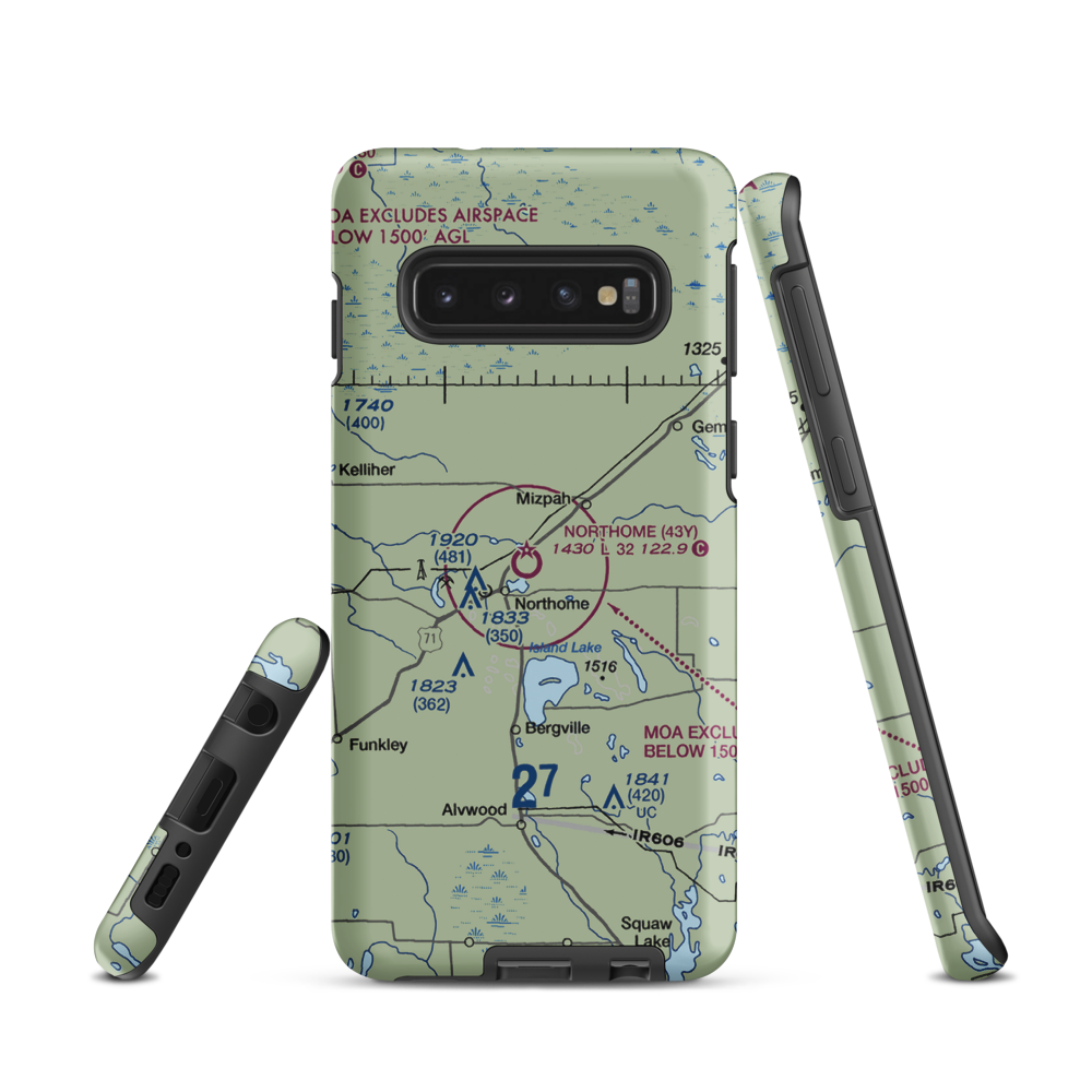 Northome Municipal Airport (43Y) VFR Sectional Samsung Phone Case Samsung Galaxy S10 model shown