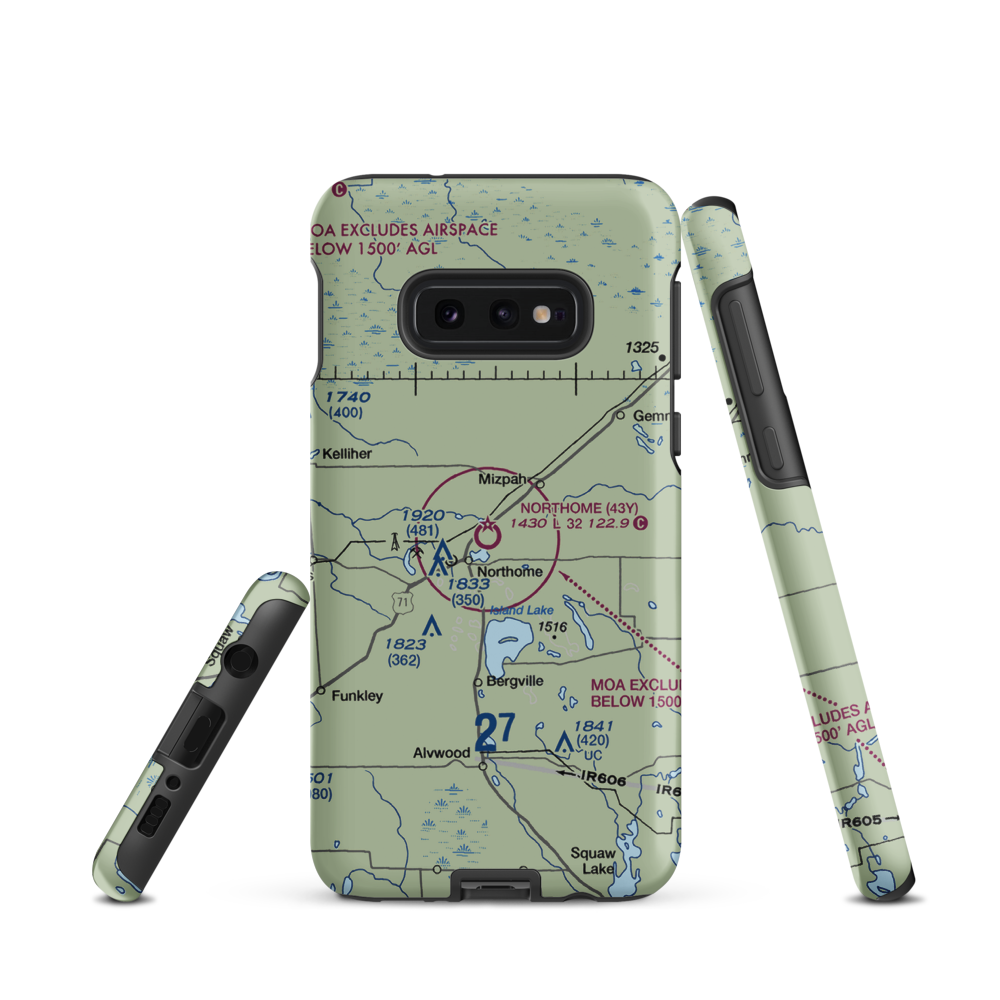 Northome Municipal Airport (43Y) VFR Sectional Samsung Phone Case Samsung Galaxy S10e model shown