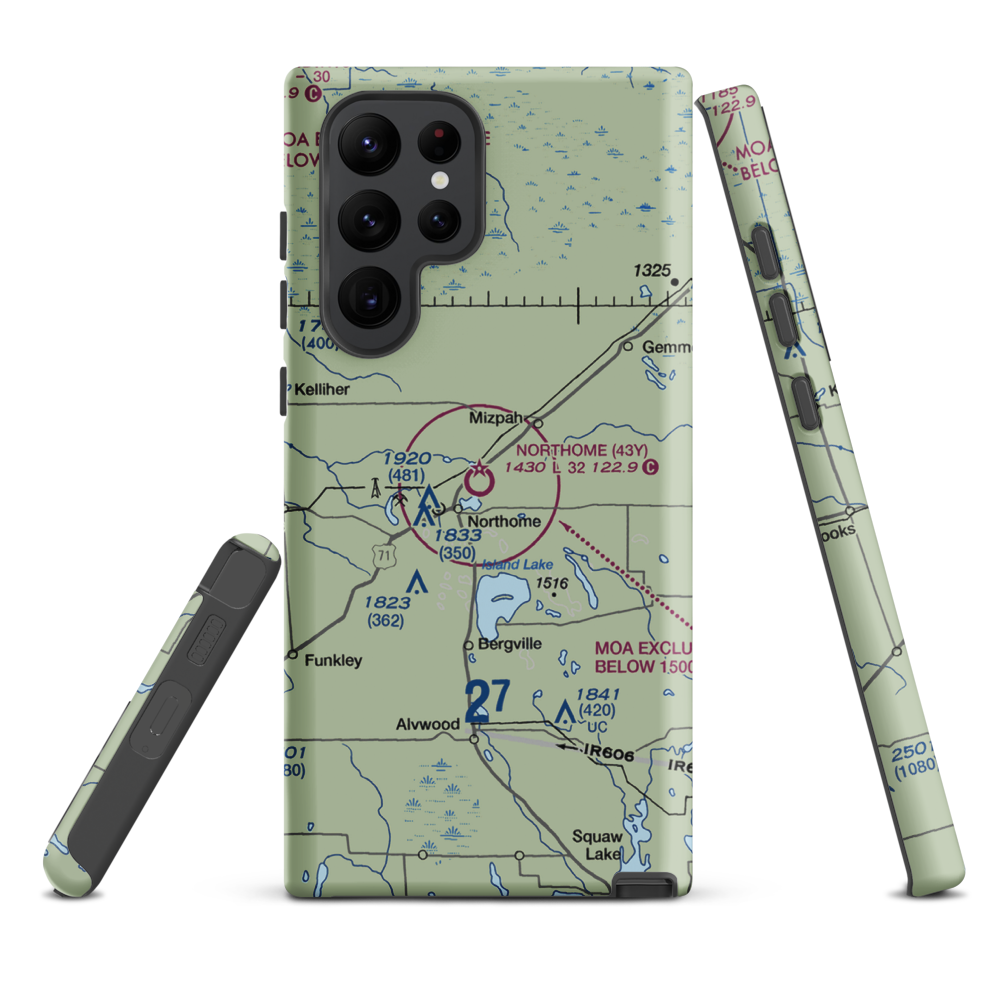 Northome Municipal Airport (43Y) VFR Sectional Samsung Phone Case Samsung Galaxy S22 Ultra model shown