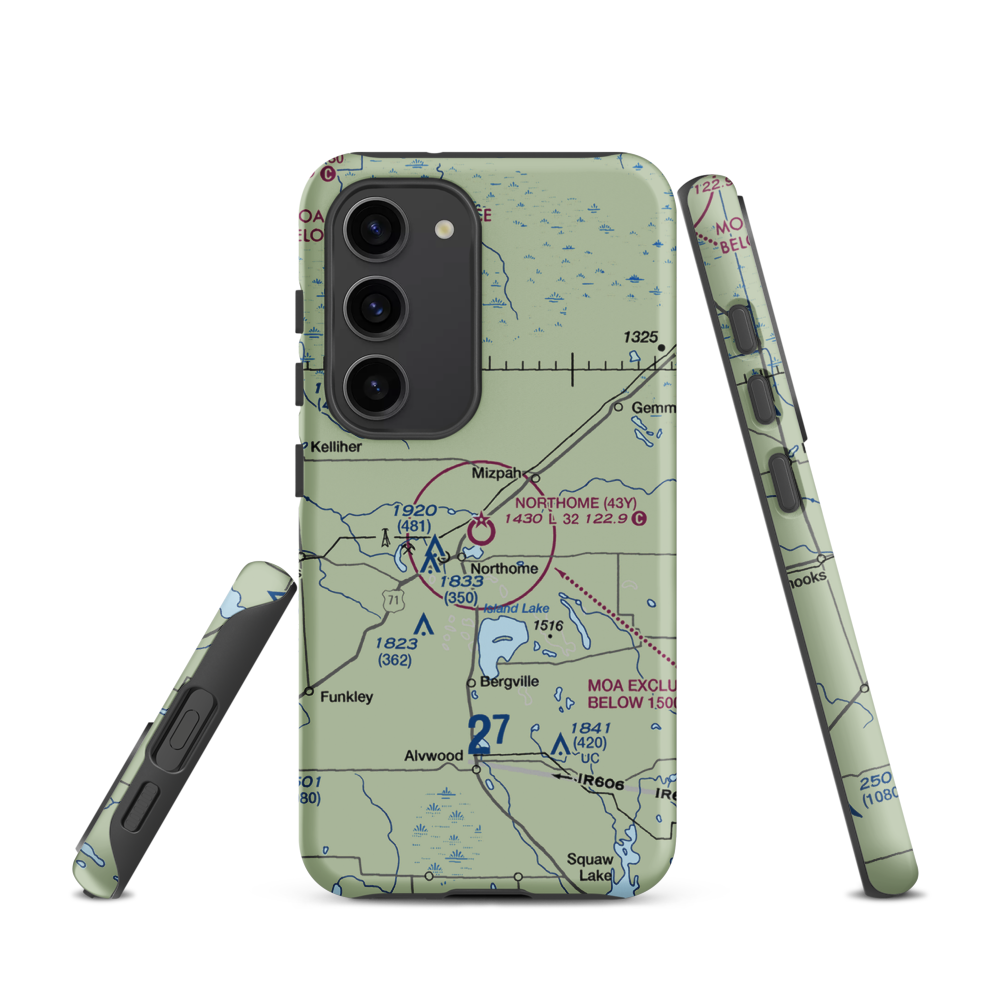 Northome Municipal Airport (43Y) VFR Sectional Samsung Phone Case Samsung Galaxy S23 model shown