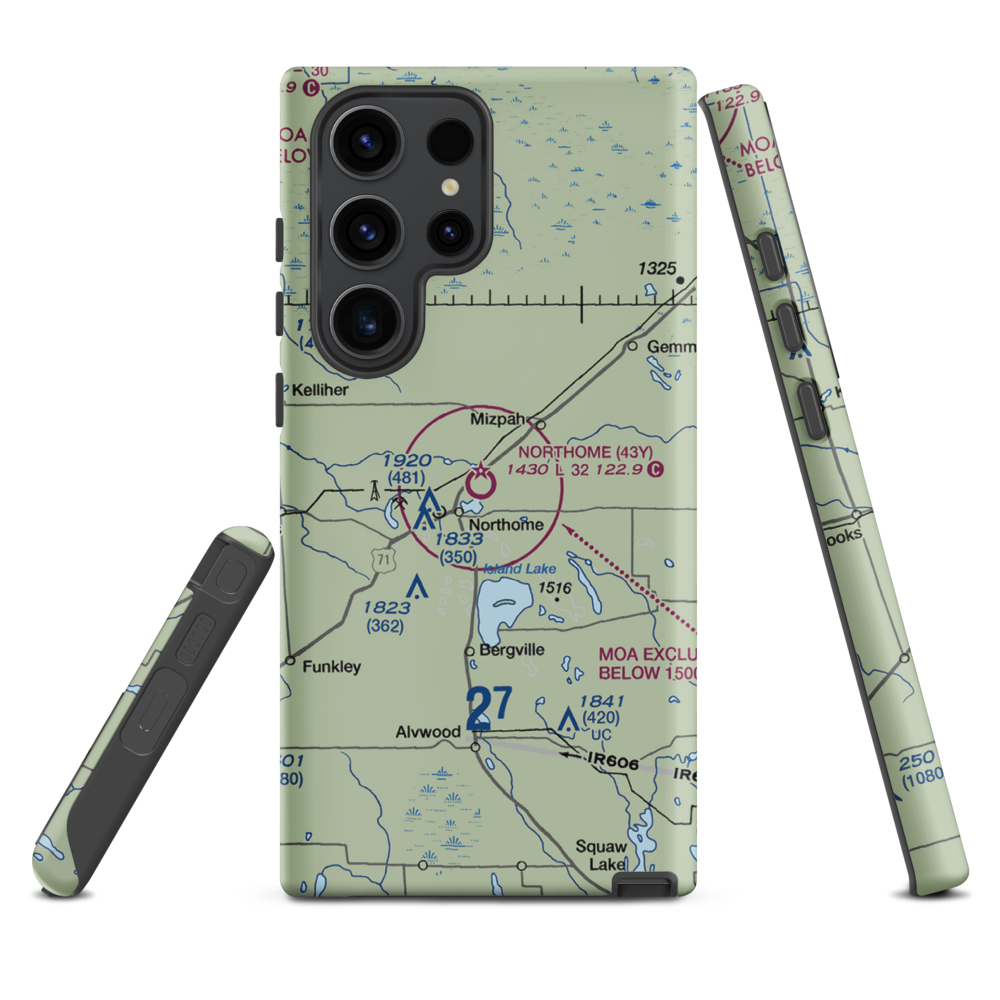 Northome Municipal Airport (43Y) VFR Sectional Samsung Phone Case Samsung Galaxy S23 Ultra model shown