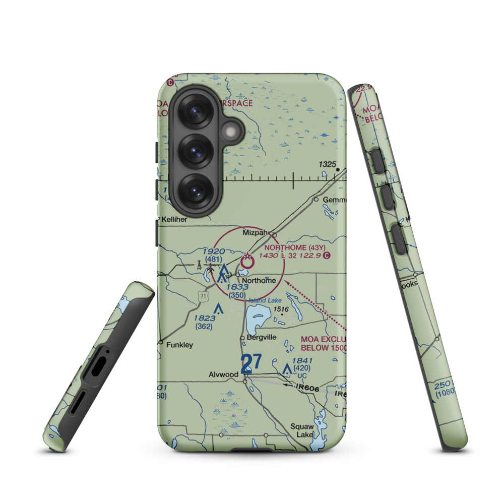Northome Municipal Airport (43Y) VFR Sectional Samsung Phone Case Samsung Galaxy S25 model shown