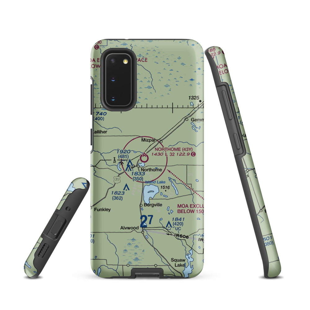 Northome Municipal Airport (43Y) VFR Sectional Samsung Phone Case Samsung Galaxy S20 model shown