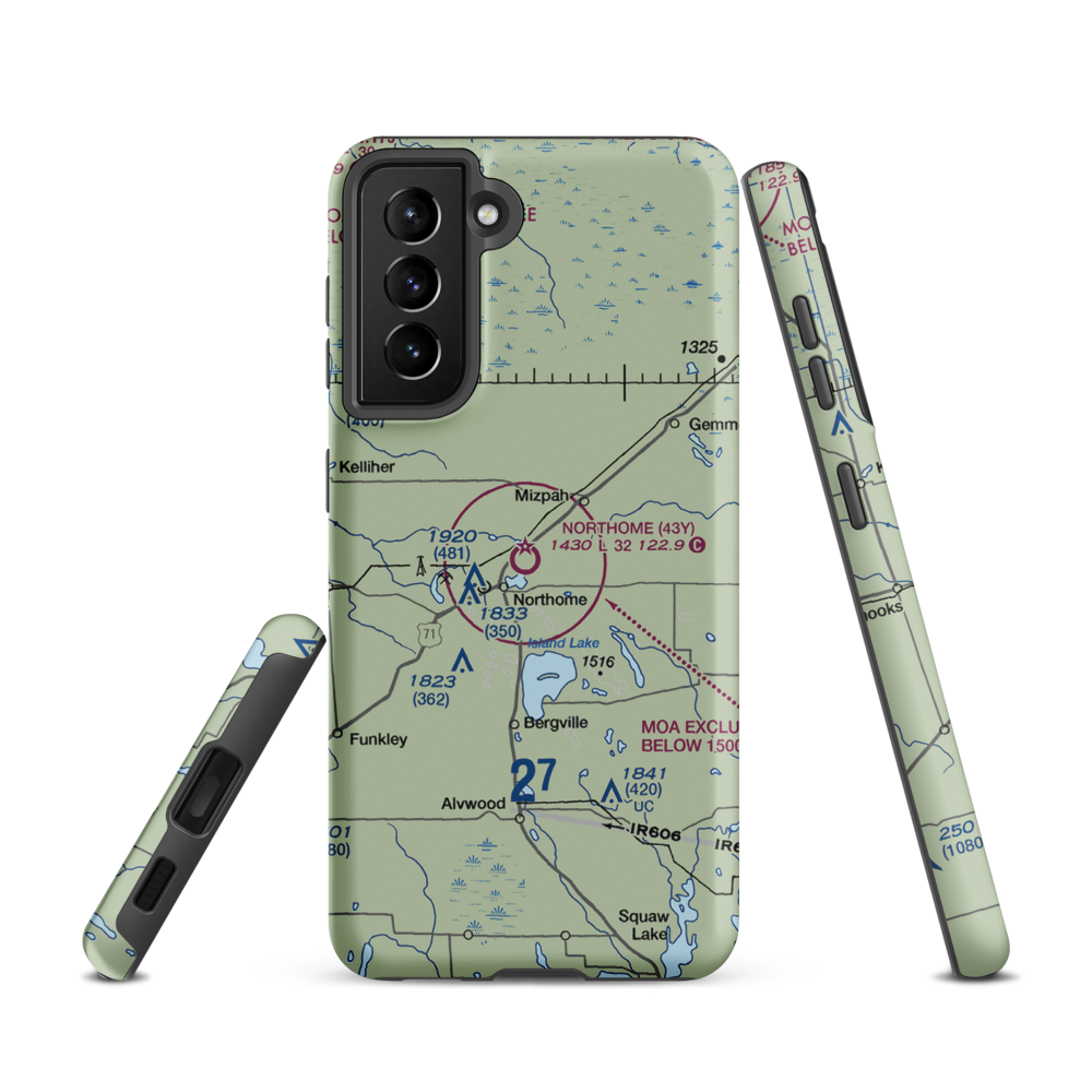 Northome Municipal Airport (43Y) VFR Sectional Samsung Phone Case Samsung Galaxy S21 model shown