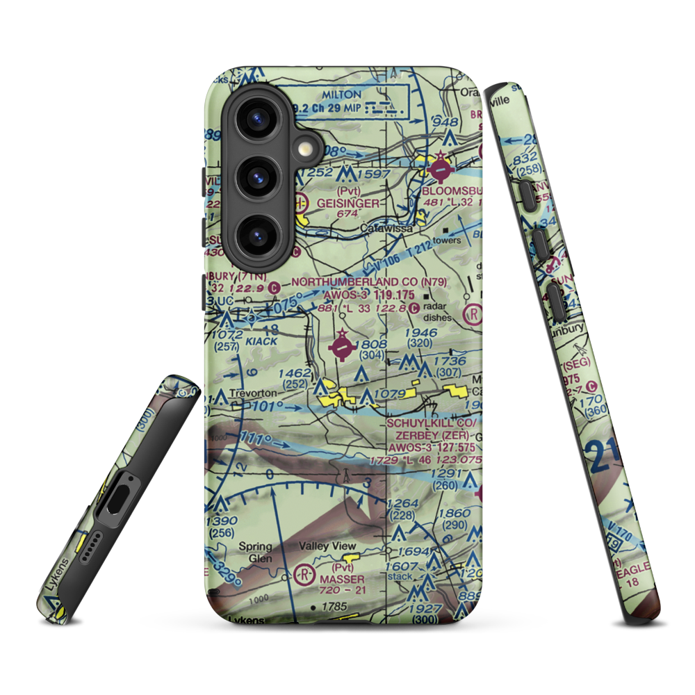 Northumberland County Airport (N79) VFR Sectional Samsung Phone Case Samsung Galaxy S24 Plus model shown
