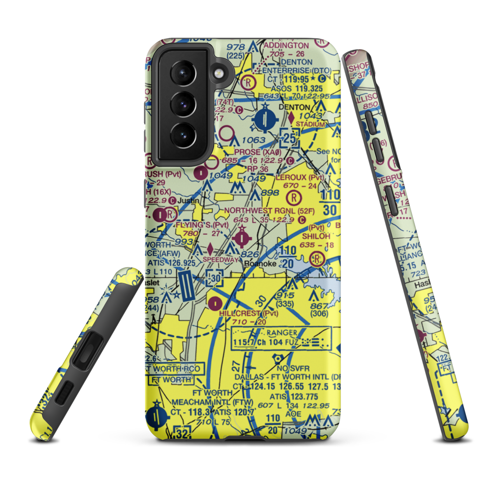 Northwest Regional Airport (52F) VFR Sectional Samsung Phone Case Samsung Galaxy S21 FE model shown