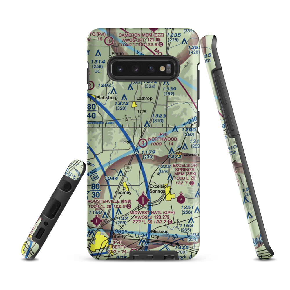 Northwood Airport (2MO2) VFR Sectional Samsung Phone Case Samsung Galaxy S10 Plus model shown