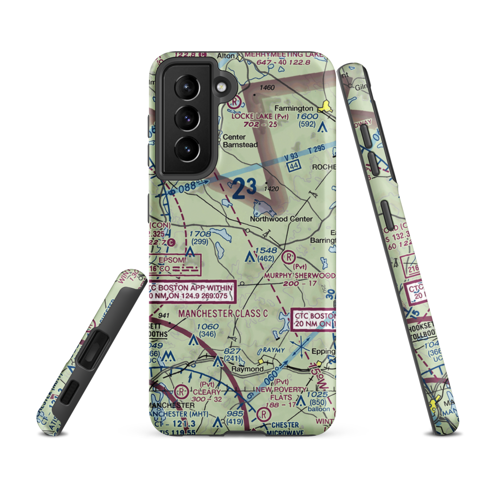 Northwood Airport (NH84) VFR Sectional Samsung Phone Case Samsung Galaxy S21 Ultra model shown