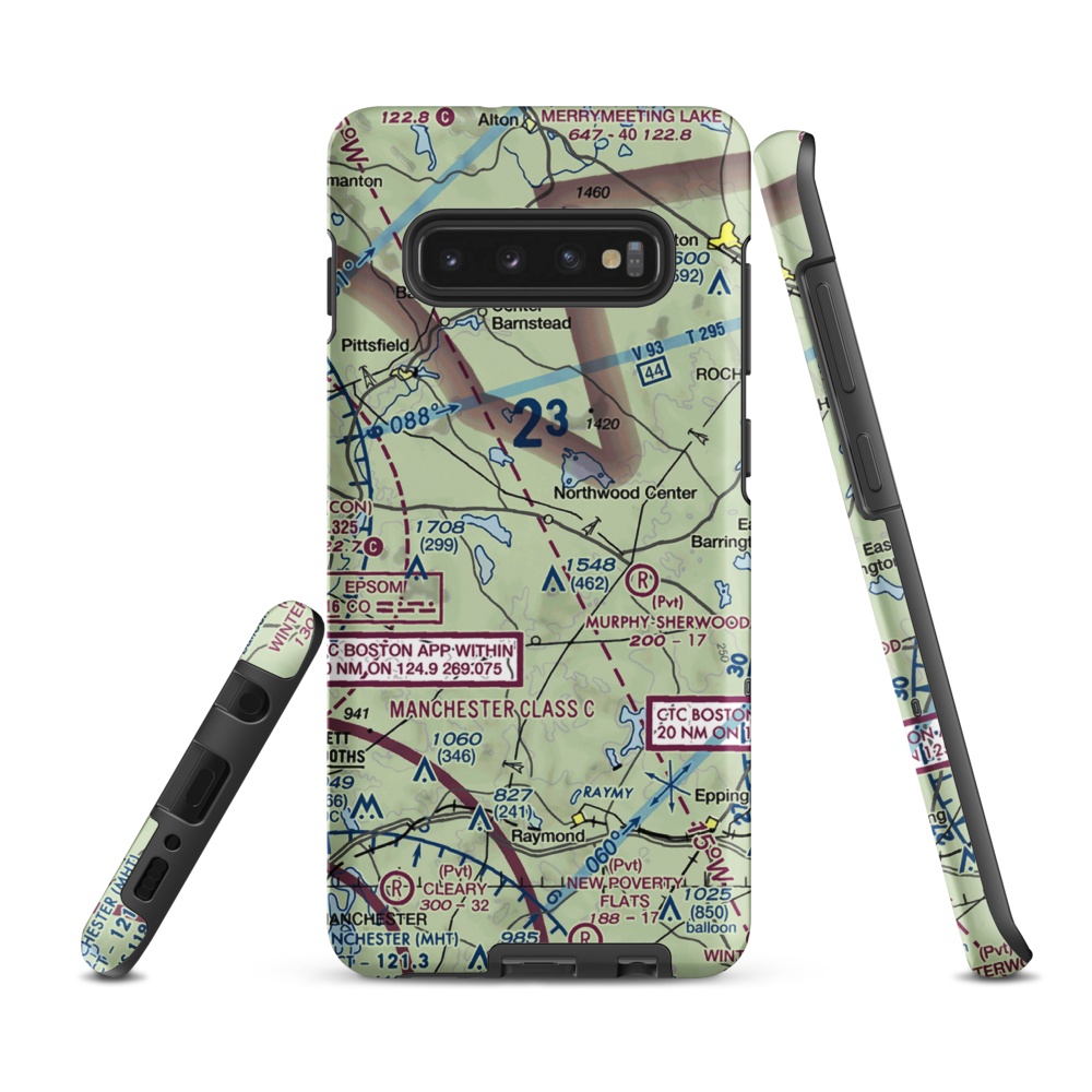 Northwood Airport (NH84) VFR Sectional Samsung Phone Case Samsung Galaxy S10 Plus model shown