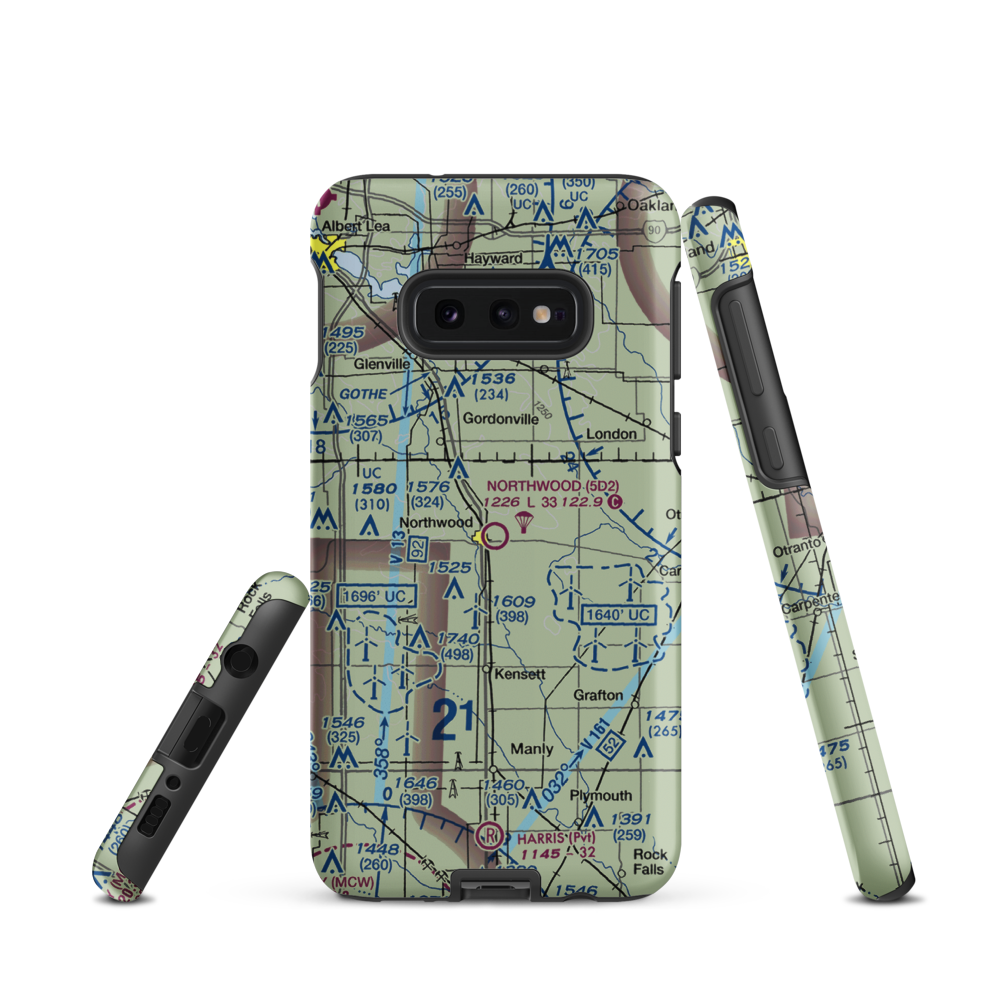 Northwood Municipal Airport (5D2) VFR Sectional Samsung Phone Case Samsung Galaxy S10 Plus model shown