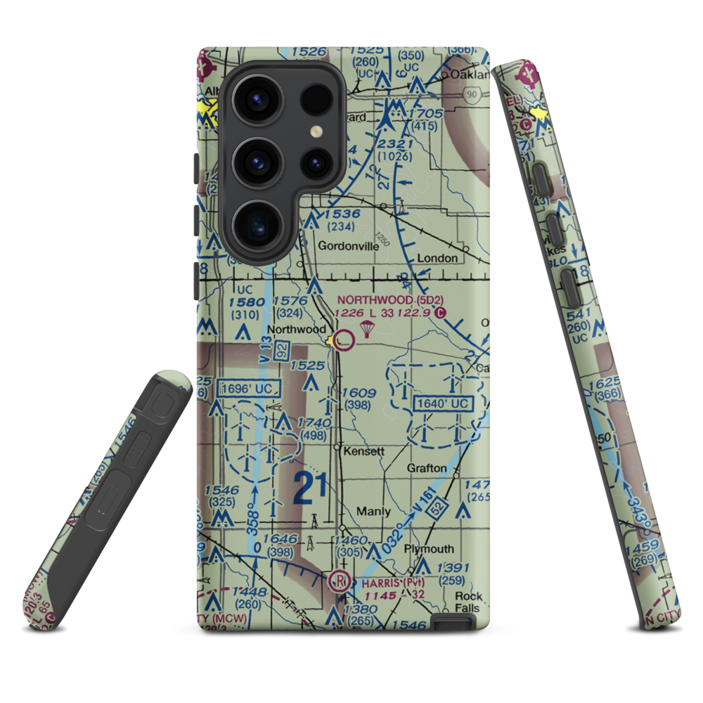 Northwood Municipal Airport (5D2) VFR Sectional Samsung Phone Case Samsung Galaxy S23 Ultra model shown