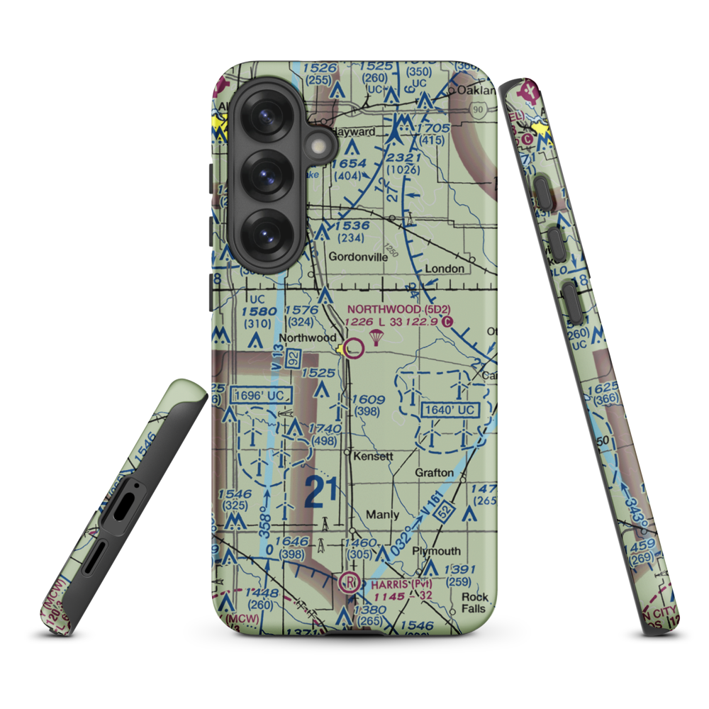 Northwood Municipal Airport (5D2) VFR Sectional Samsung Phone Case Samsung Galaxy S25 Plus model shown
