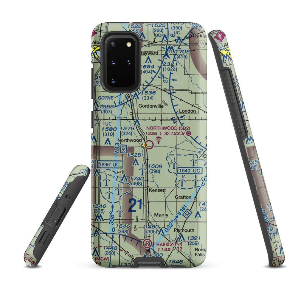 Northwood Municipal Airport (5D2) VFR Sectional Samsung Phone Case Samsung Galaxy S20 Plus model shown