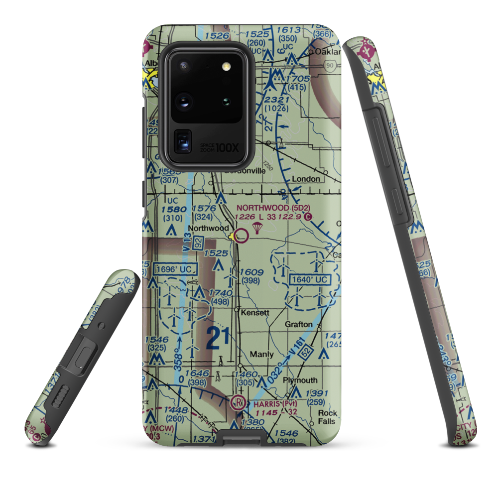 Northwood Municipal Airport (5D2) VFR Sectional Samsung Phone Case Samsung Galaxy S20 Ultra model shown