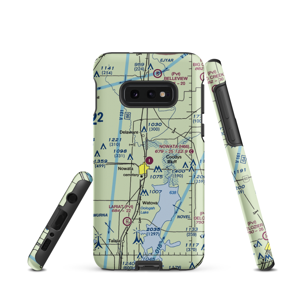 Nowata Municipal Airport (H66) VFR Sectional Samsung Phone Case Samsung Galaxy S10e model shown