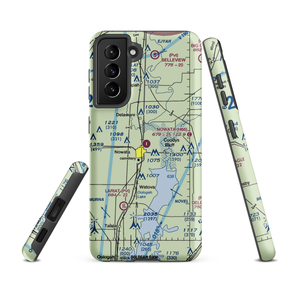 Nowata Municipal Airport (H66) VFR Sectional Samsung Phone Case Samsung Galaxy S21 FE model shown