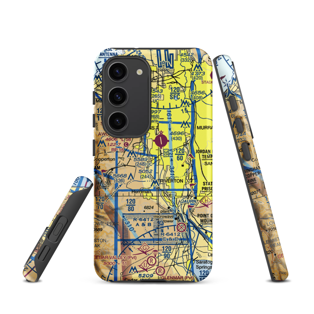 Number 18 Airport (UT13) VFR Sectional Samsung Phone Case Samsung Galaxy S23 model shown