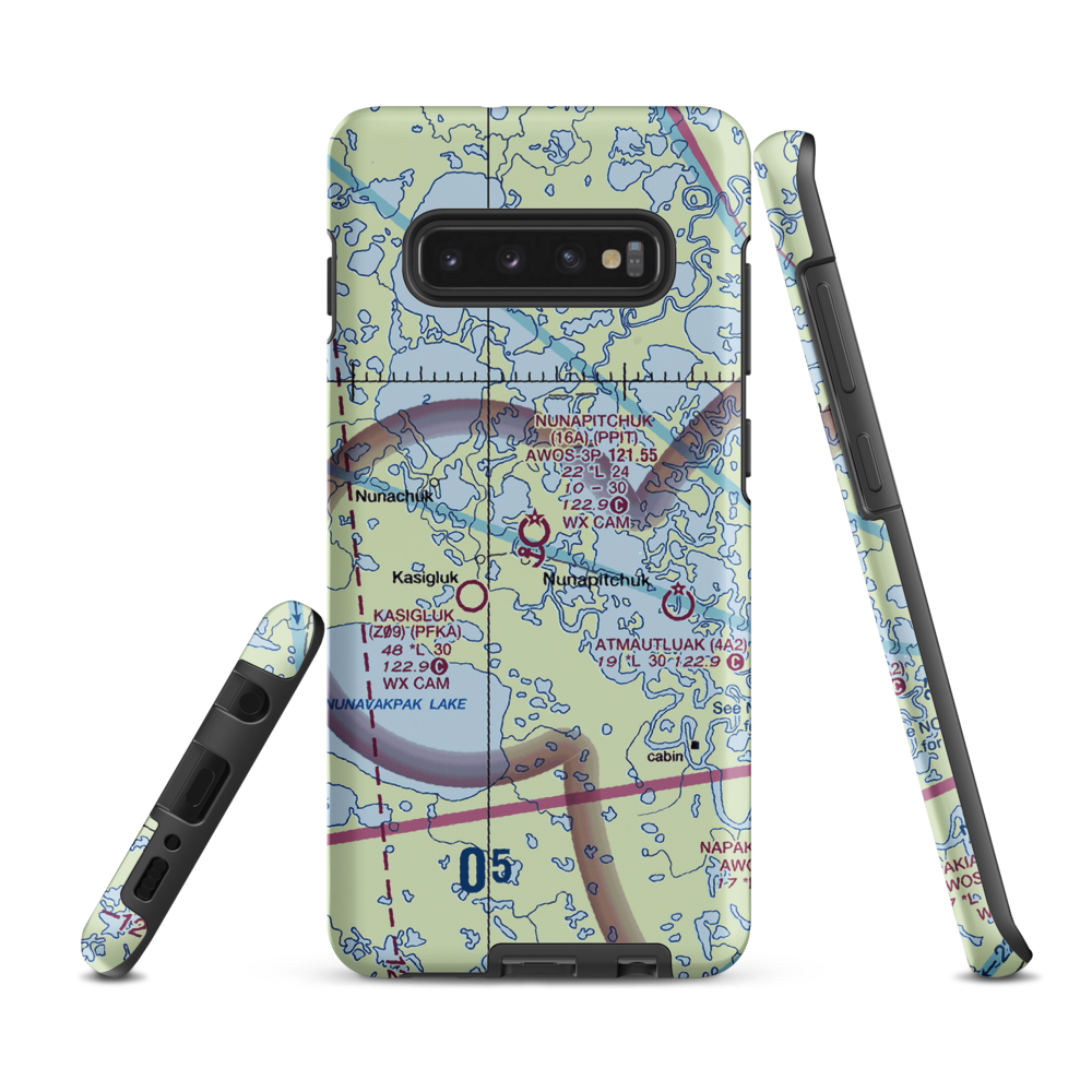 Nunapitchuk Airport (16A) VFR Sectional Samsung Phone Case Samsung Galaxy S10e model shown
