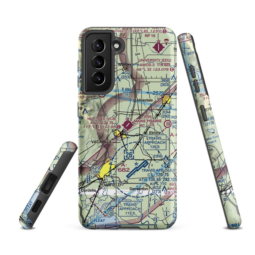 Nut Tree Airport (VCB) VFR Sectional Samsung Phone Case Samsung Galaxy S21 FE model shown