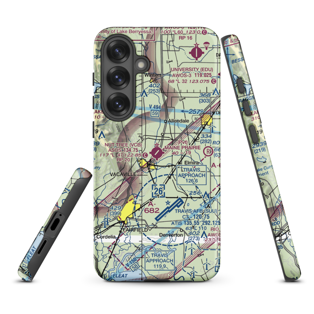 Nut Tree Airport (VCB) VFR Sectional Samsung Phone Case Samsung Galaxy S25 Plus model shown