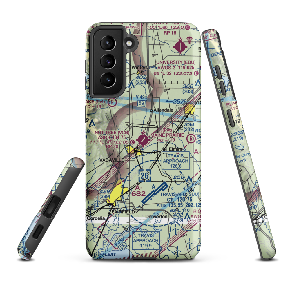 Nut Tree Airport (VCB) VFR Sectional Samsung Phone Case Samsung Galaxy S21 FE model shown