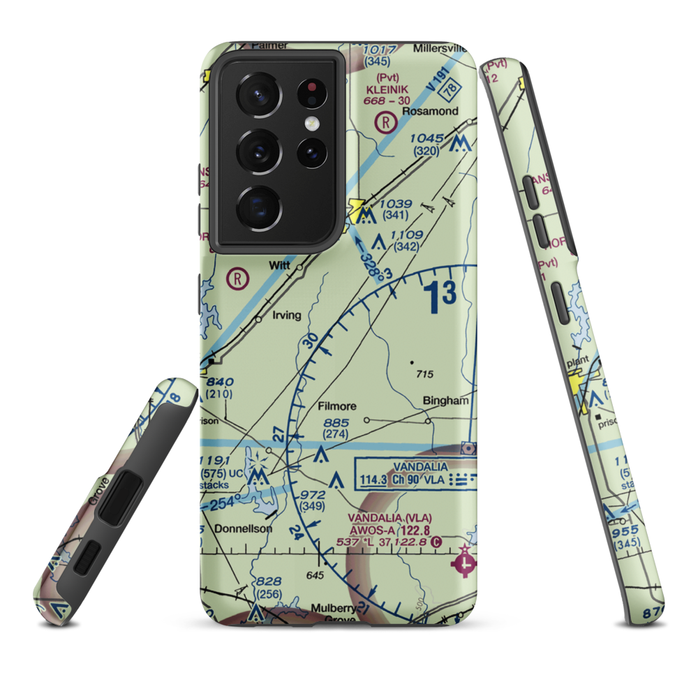 O K Flying Club Inc Airport (28IS) VFR Sectional Samsung Phone Case Samsung Galaxy S21 Ultra model shown