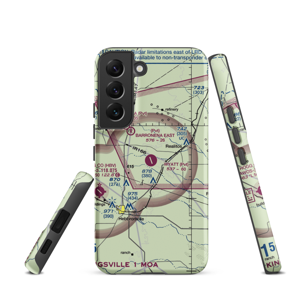 O S Wyatt Airport (14TS) VFR Sectional Samsung Phone Case Samsung Galaxy S22 model shown
