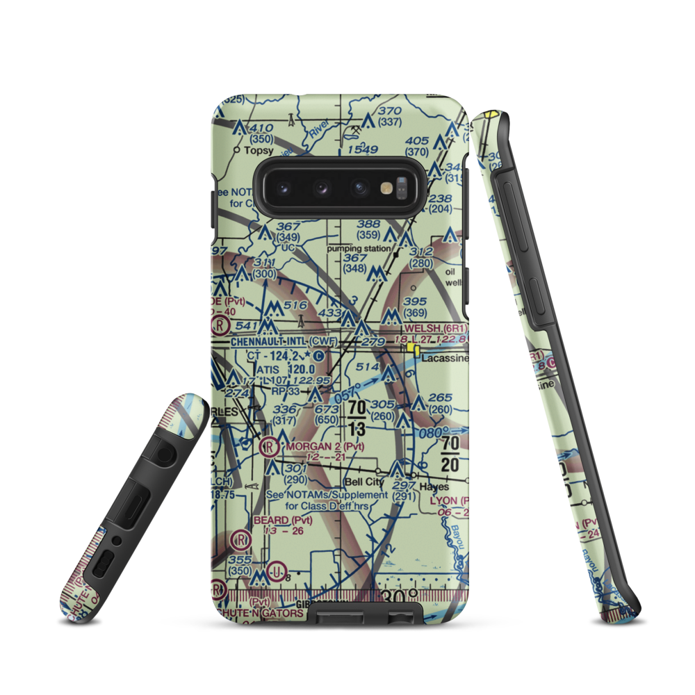 O'Brien Flying Service Airport (LA71) VFR Sectional Samsung Phone Case Samsung Galaxy S10 model shown