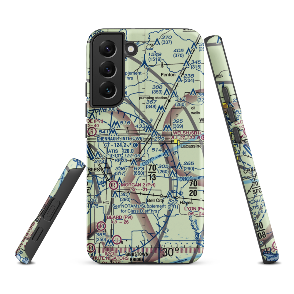 O'Brien Flying Service Airport (LA71) VFR Sectional Samsung Phone Case Samsung Galaxy S22 Plus model shown