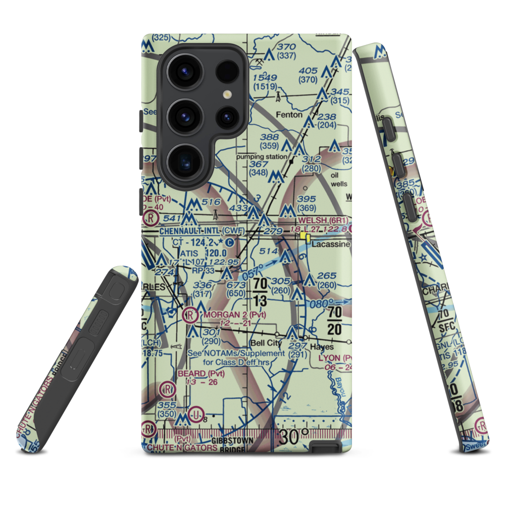O'Brien Flying Service Airport (LA71) VFR Sectional Samsung Phone Case Samsung Galaxy S23 Ultra model shown