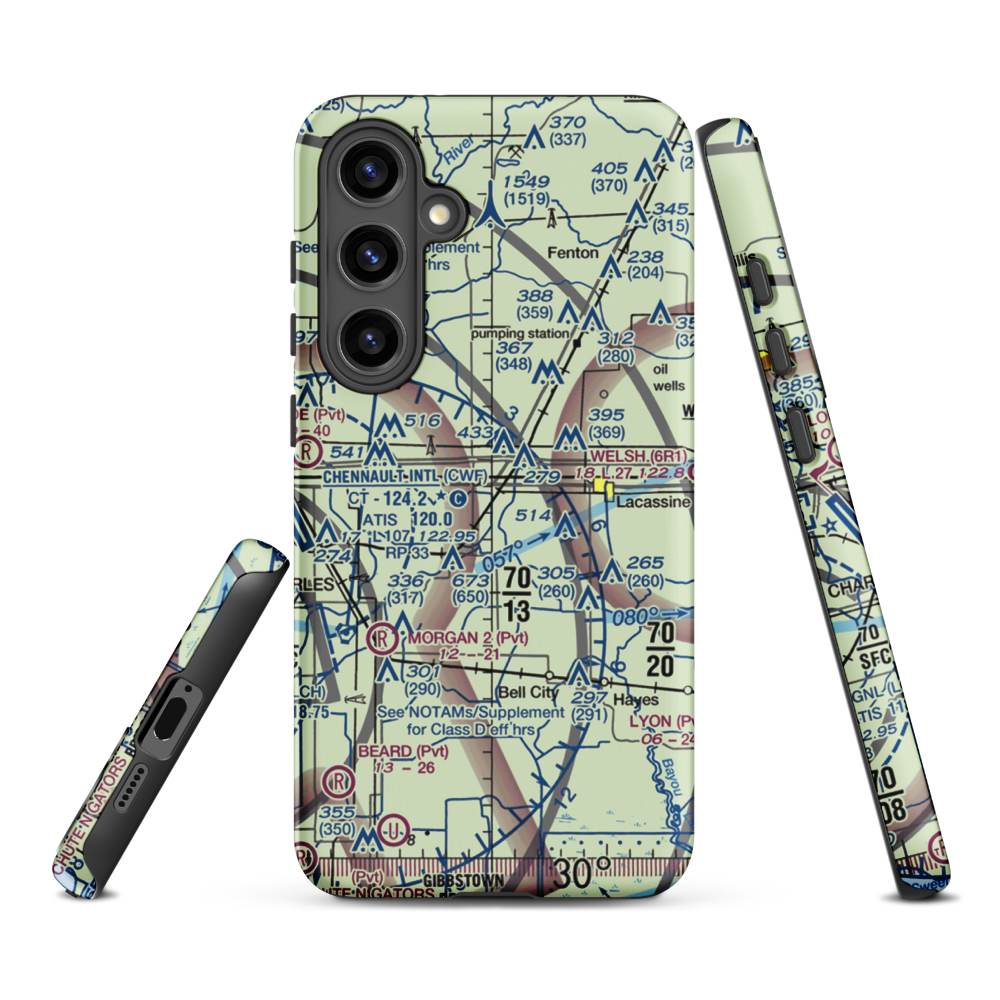 O'Brien Flying Service Airport (LA71) VFR Sectional Samsung Phone Case Samsung Galaxy S24 Plus model shown
