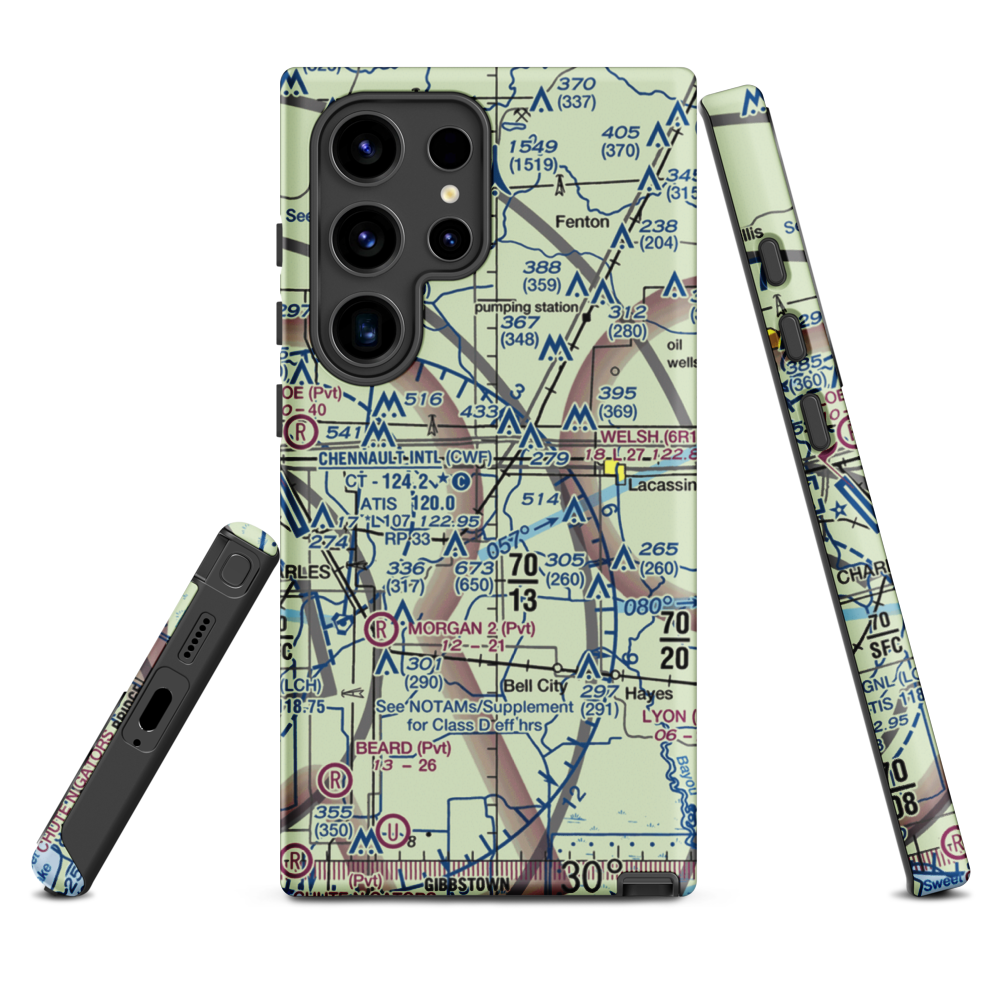 O'Brien Flying Service Airport (LA71) VFR Sectional Samsung Phone Case Samsung Galaxy S24 Ultra model shown