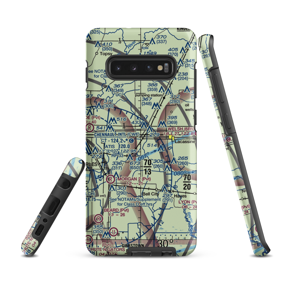 O'Brien Flying Service Airport (LA71) VFR Sectional Samsung Phone Case Samsung Galaxy S10 Plus model shown