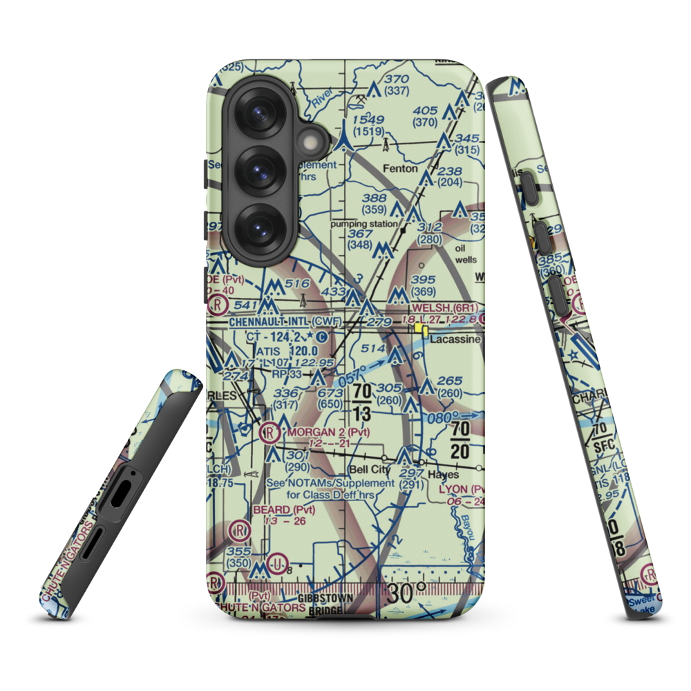 O'Brien Flying Service Airport (LA71) VFR Sectional Samsung Phone Case Samsung Galaxy S25 Plus model shown
