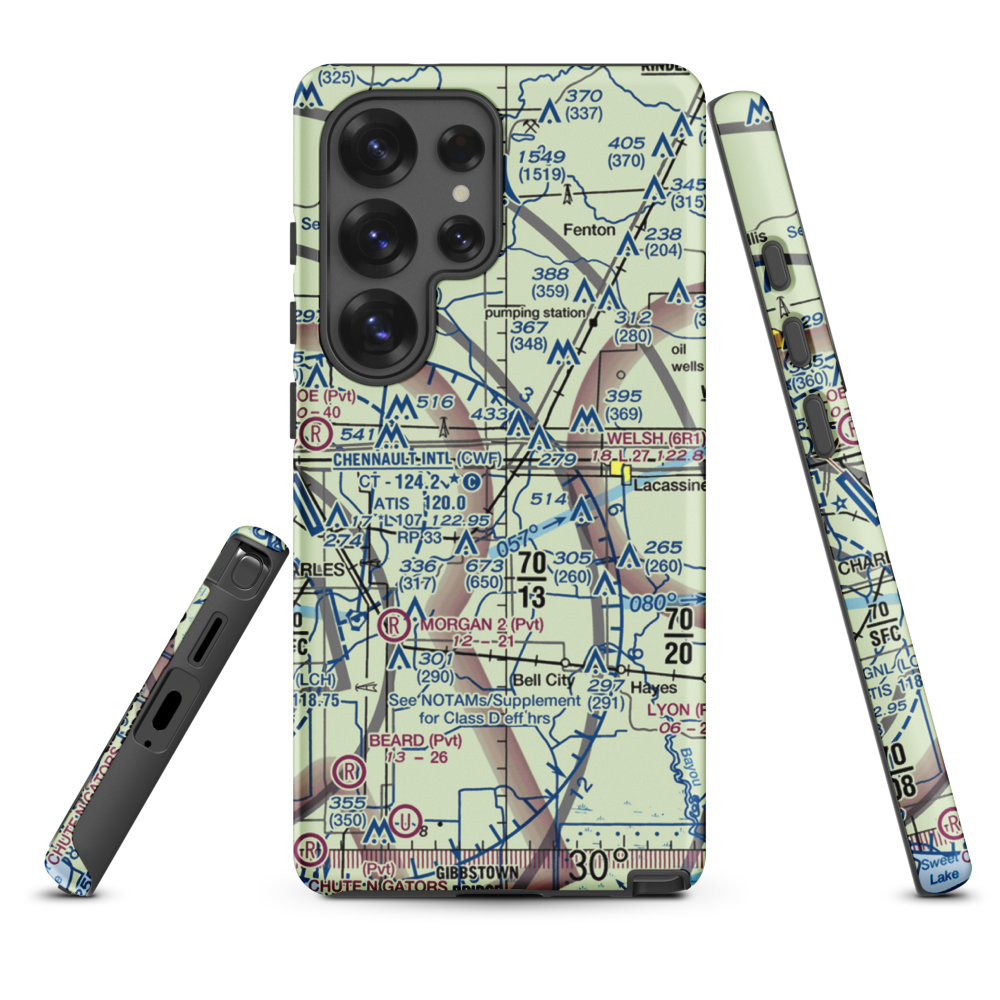 O'Brien Flying Service Airport (LA71) VFR Sectional Samsung Phone Case Samsung Galaxy S25 Ultra model shown