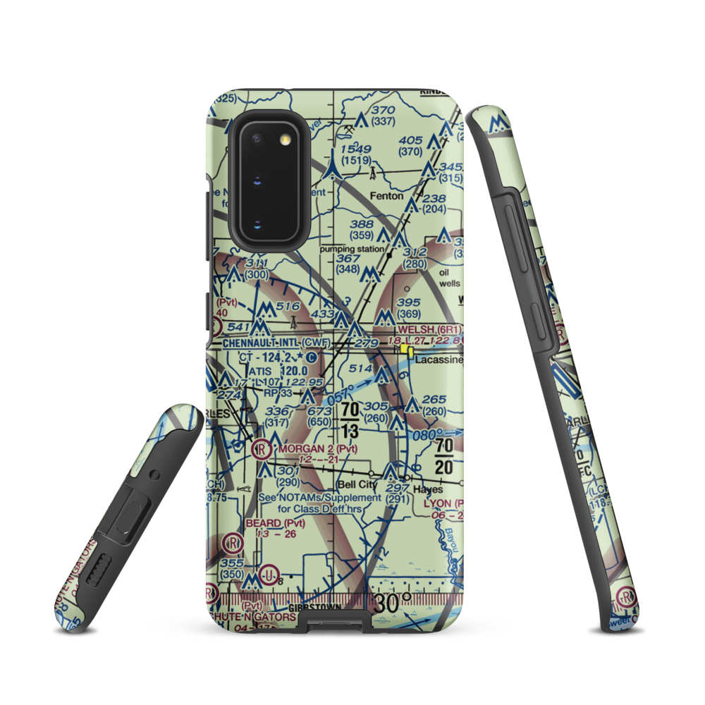 O'Brien Flying Service Airport (LA71) VFR Sectional Samsung Phone Case Samsung Galaxy S20 model shown