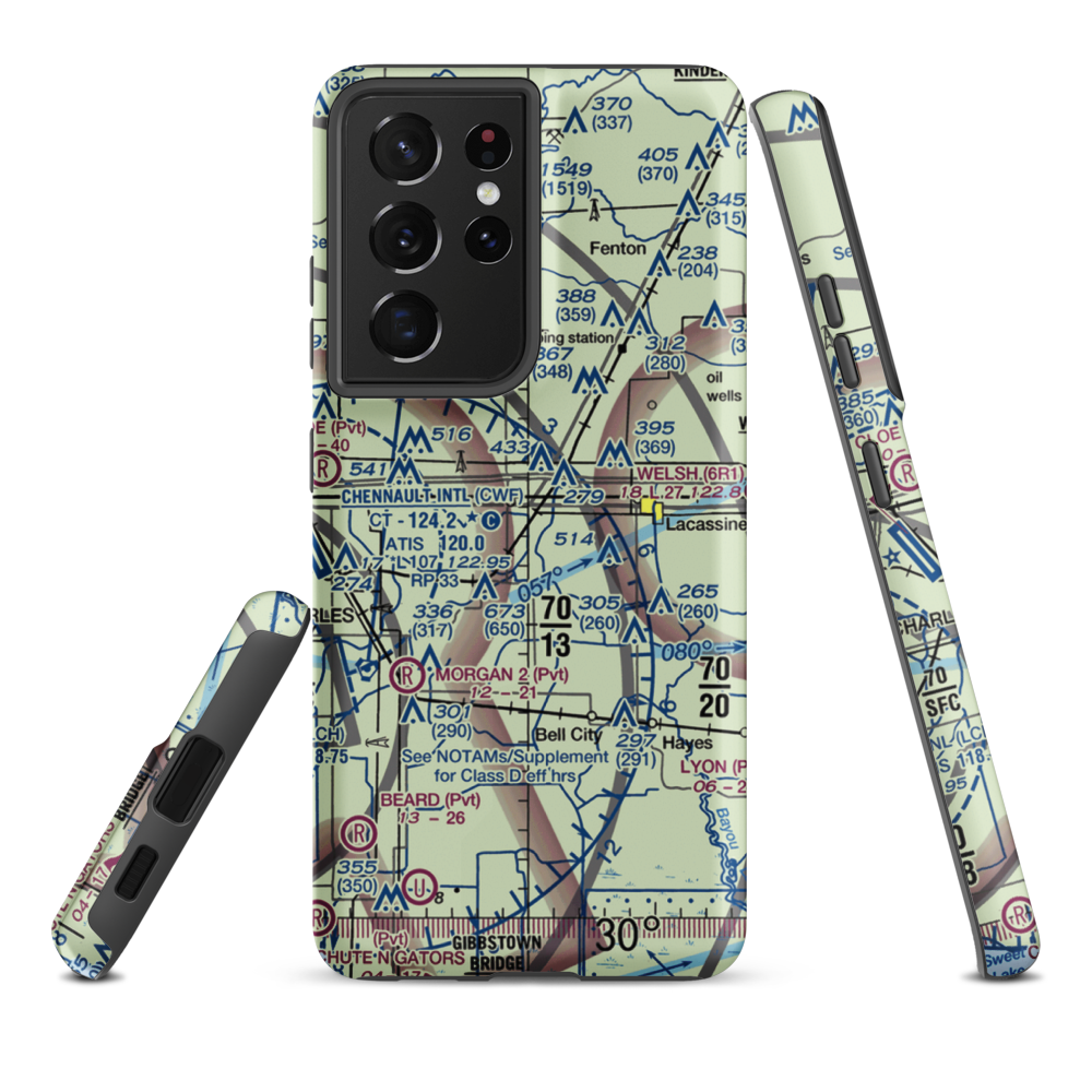 O'Brien Flying Service Airport (LA71) VFR Sectional Samsung Phone Case Samsung Galaxy S21 Ultra model shown