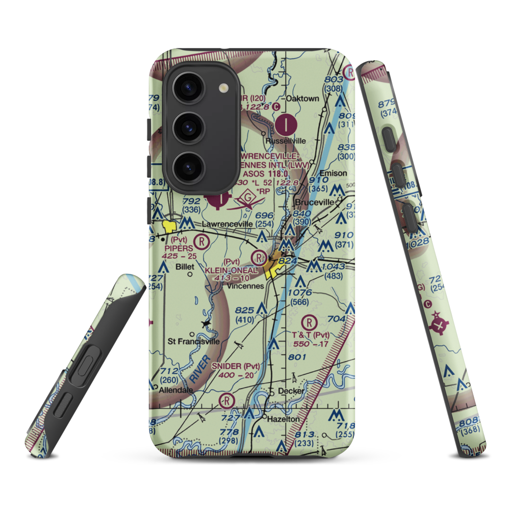O'Neal Airport (OEA) VFR Sectional Samsung Phone Case Samsung Galaxy S23 Plus model shown