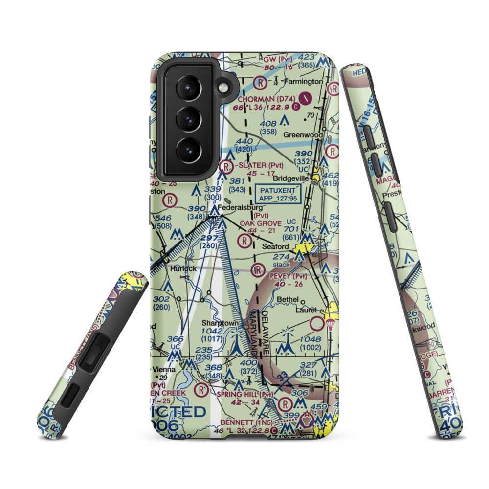 Oak Grove Farm Airport (5MD4) VFR Sectional Samsung Phone Case Samsung Galaxy S21 FE model shown