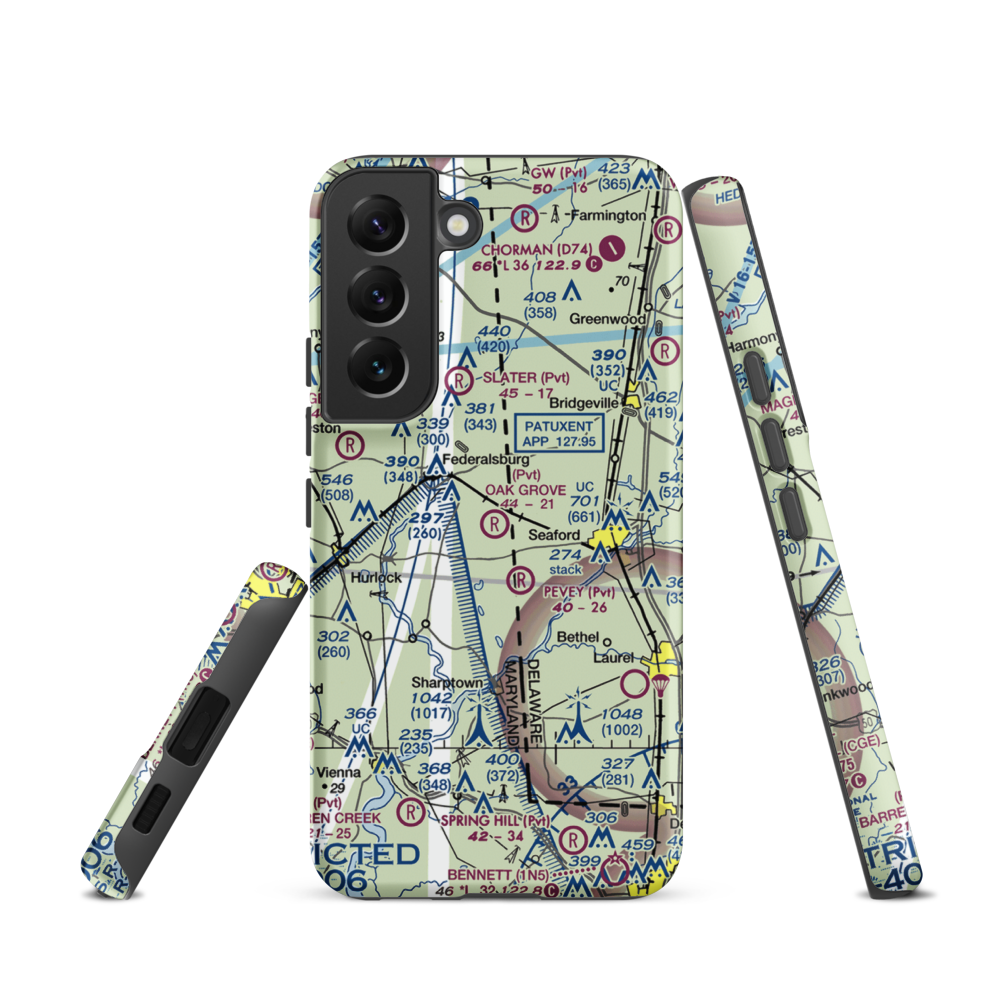 Oak Grove Farm Airport (5MD4) VFR Sectional Samsung Phone Case Samsung Galaxy S22 model shown