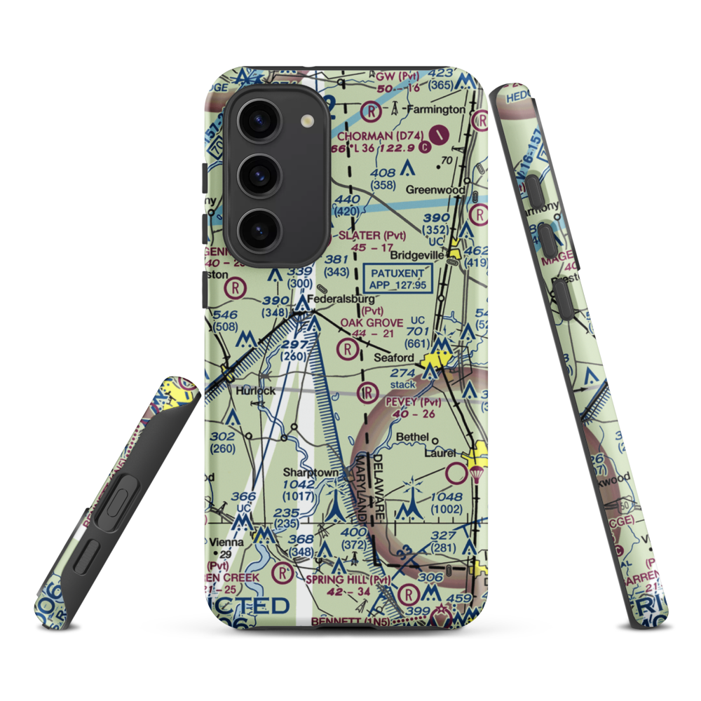 Oak Grove Farm Airport (5MD4) VFR Sectional Samsung Phone Case Samsung Galaxy S23 Plus model shown