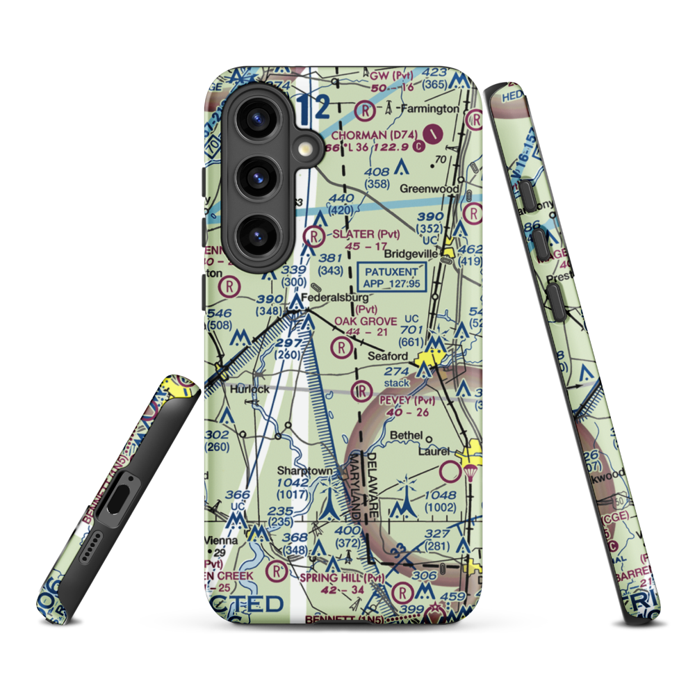 Oak Grove Farm Airport (5MD4) VFR Sectional Samsung Phone Case Samsung Galaxy S24 Plus model shown