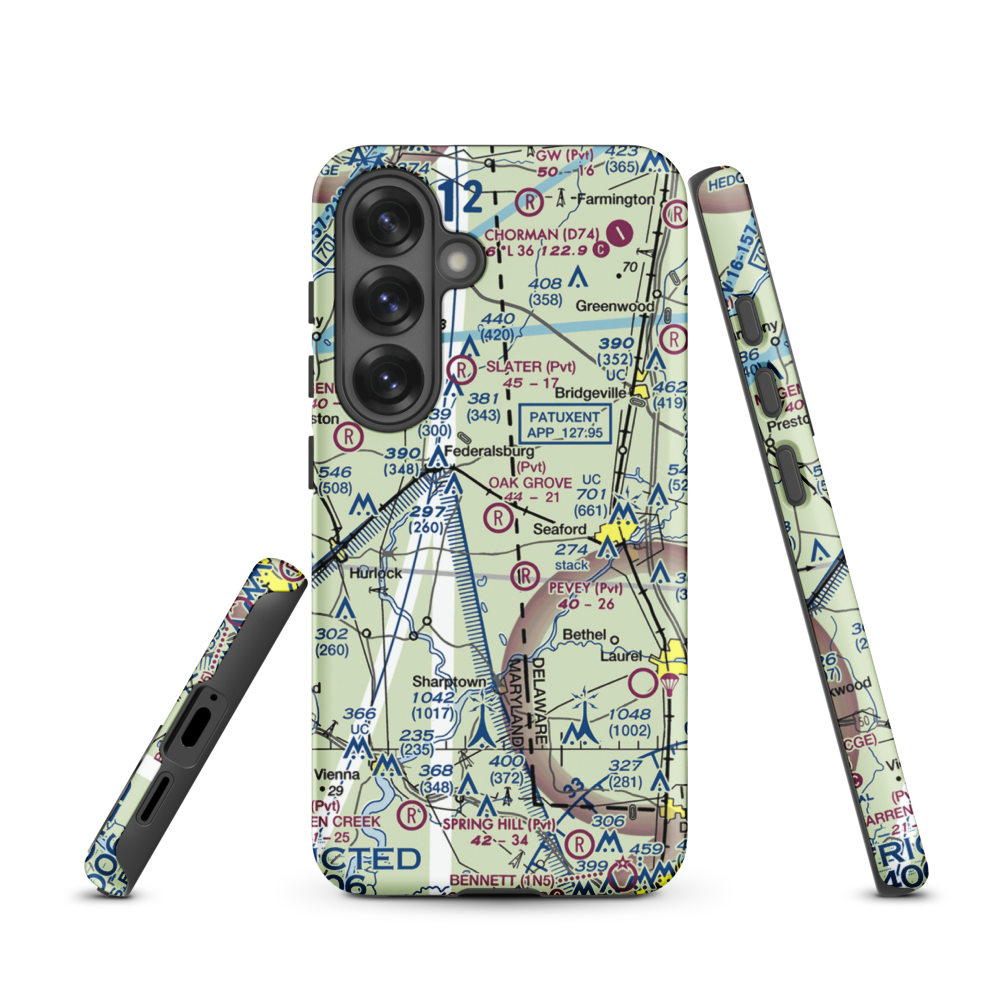 Oak Grove Farm Airport (5MD4) VFR Sectional Samsung Phone Case Samsung Galaxy S25 model shown