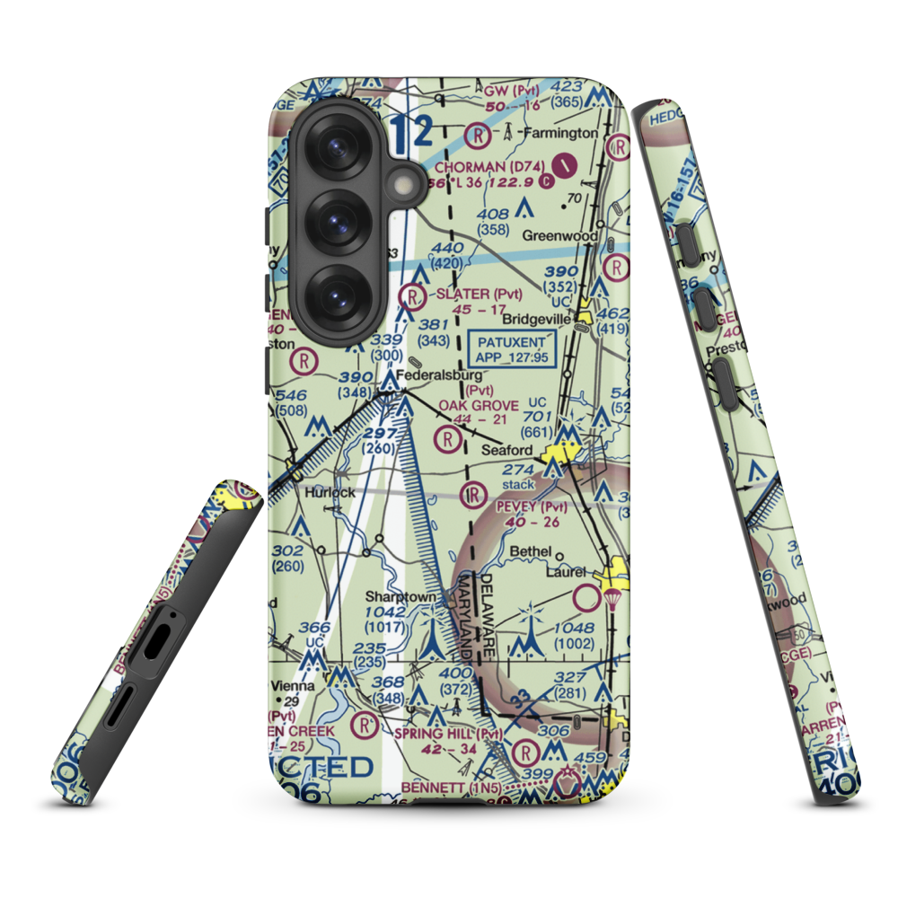 Oak Grove Farm Airport (5MD4) VFR Sectional Samsung Phone Case Samsung Galaxy S25 Plus model shown